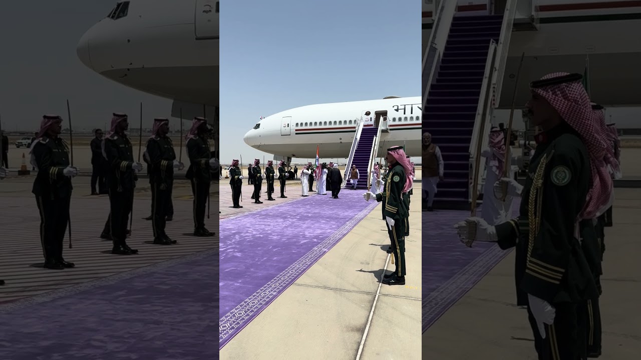 PM Modi receives 21-gun salute on arrival in Jeddah, Saudi Arabia