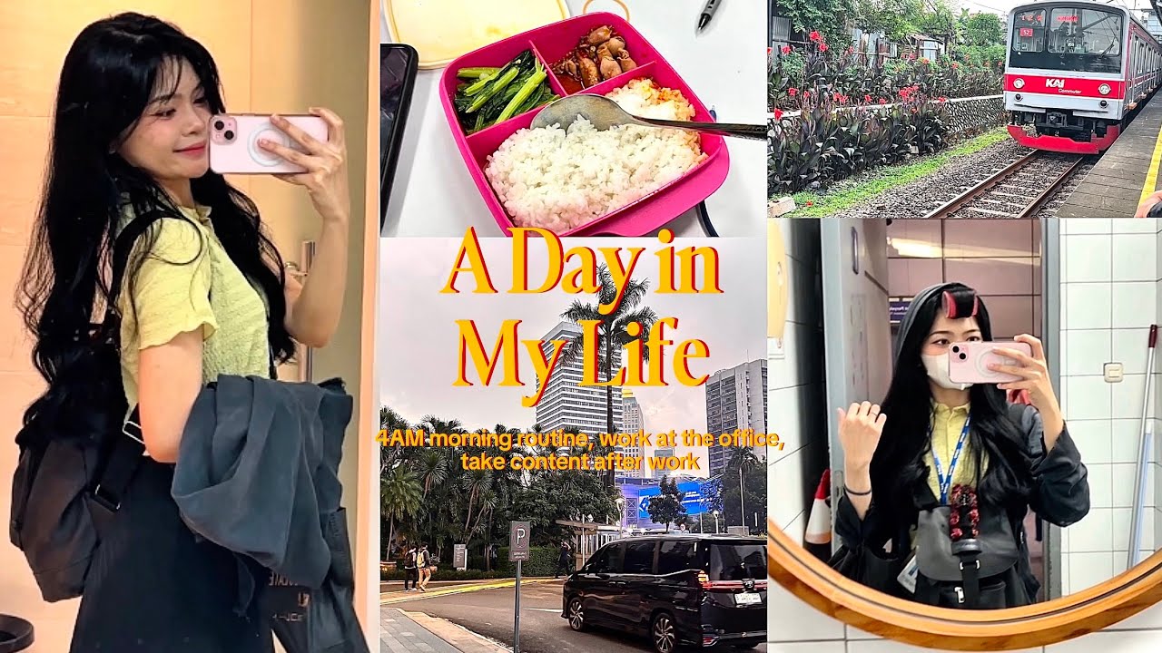 4AM ROUTINE VLOG 🌤️ realistic day in my life ✨ office vlog 💻 take content 🎥 balance work & passion💖