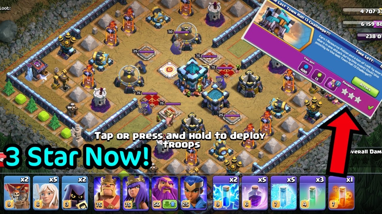 How To 3 Stars! The Last Town Hall 13 Challenge | Event!