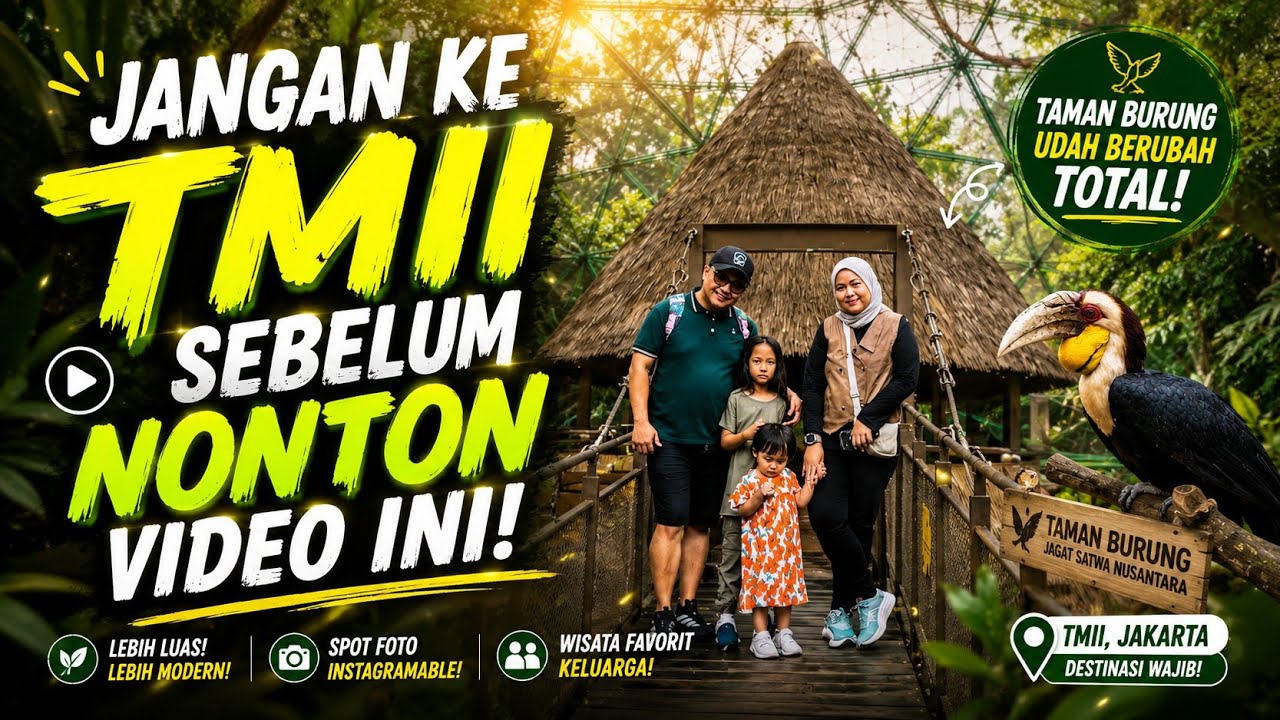 LIBURAN SERU DI TAMAN BURUNG JAGASATWA|  LEBIH DEKAT DENGAN BURUNG EKSOTIS #tamanburung#tmii#family 