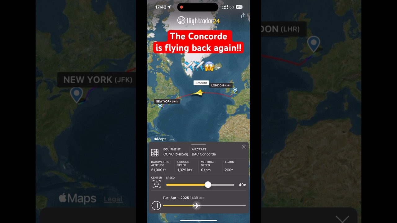 The Concorde is flying back once again from London to New York!! #concorde #aviation #facts