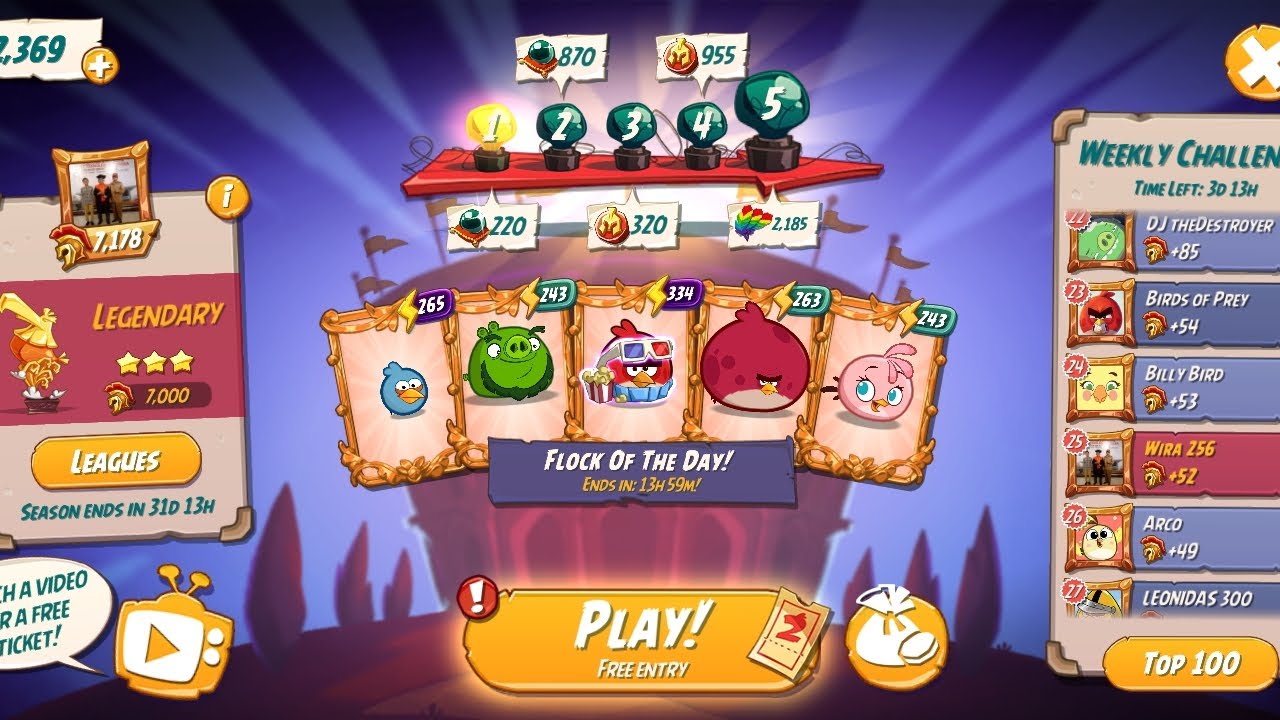 Angry Birds 2 Arena Today: The Three Red Siblings & The Blues Triplets! 😁😁😁