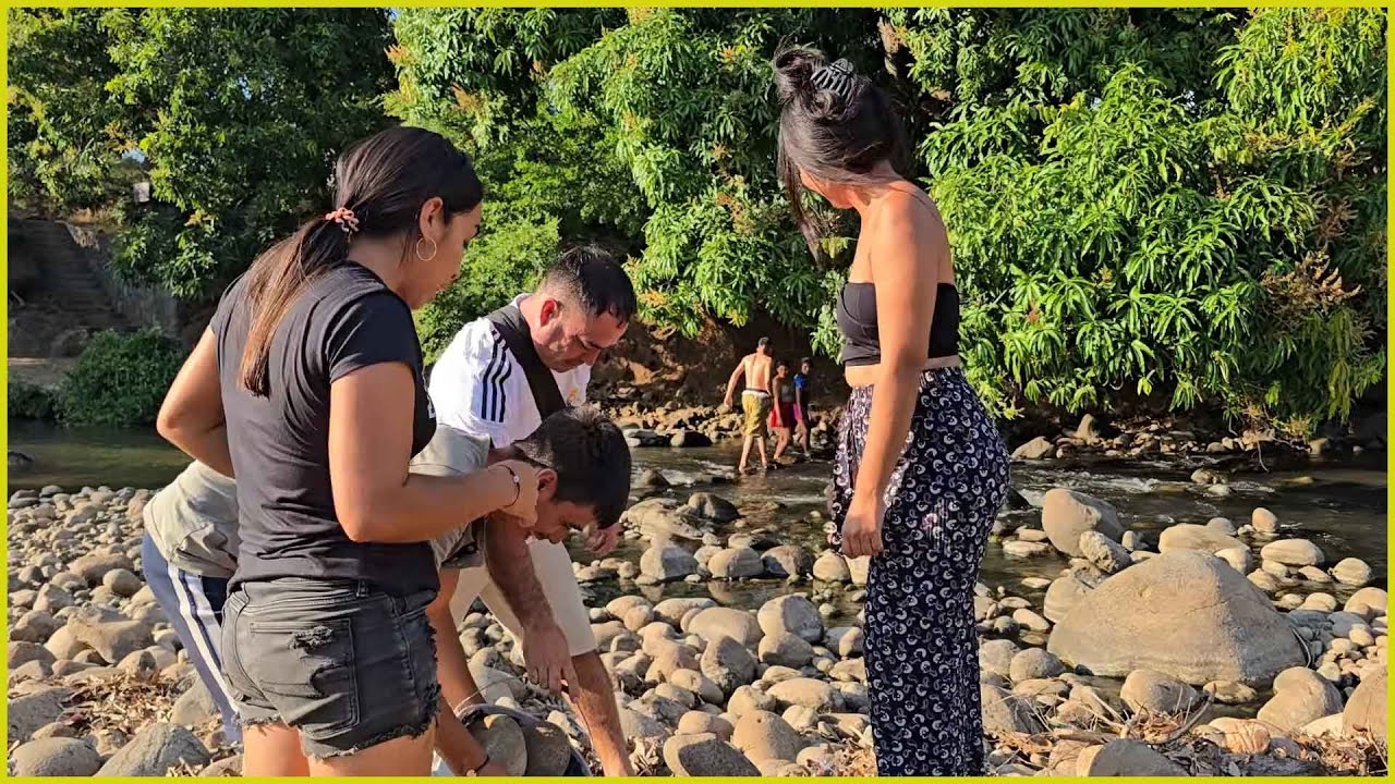 Haciendo un puente de piedras.