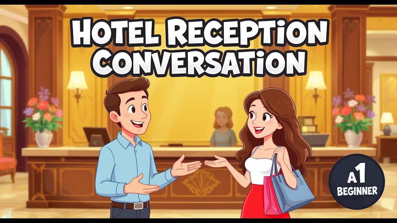 Hotel Reception Conversation (A1) | Easy English Podcast | Study and Careers