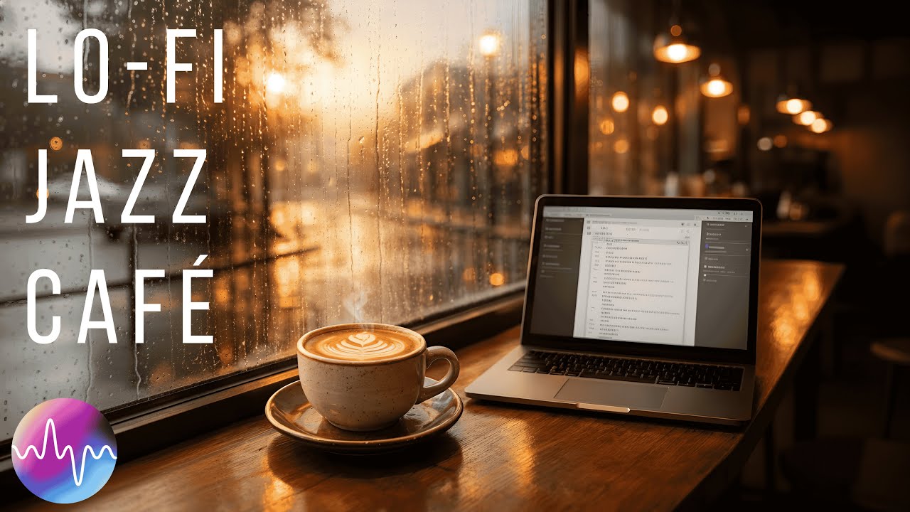 Cozy Coffee House at Golden Hour ☕ Deep Focus Lo-Fi Jazz & Soft Sax