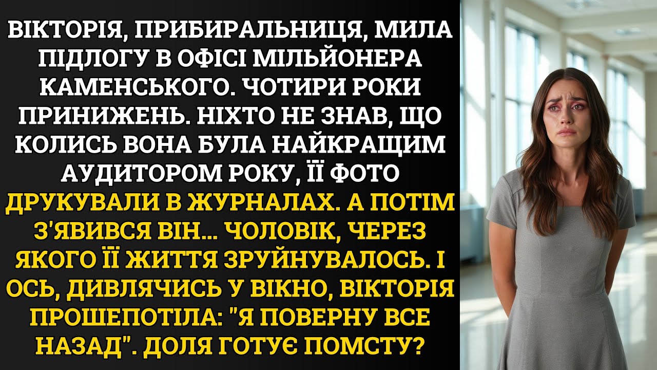 Вікторія, прибиральниця, мила підлогу в офісі мільйонера Каменського. Чотири роки принижень.