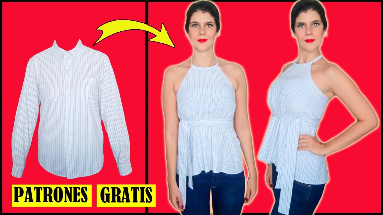 #13 TRANSFORMAR CAMISA DE HOMBRE EN UNA ESPECTACULAR BLUSA DE MUJER -PATRONES GRATIS- ByMariG
