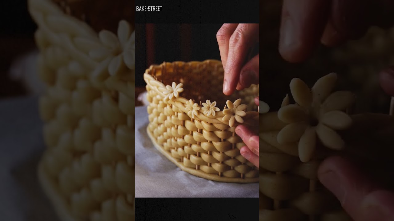Cesta de Pascua hecha con masa - Easter basket made with dough #bakestreet #bread