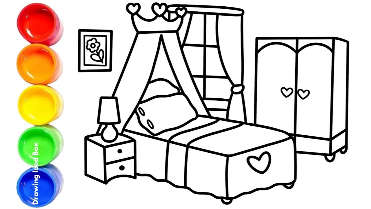 Color a Bedroom & Learn Colors with Circles! 🛏️🔴🟠 | Baby Shark Do Do Do 🎶 | Color Wing for Kids
