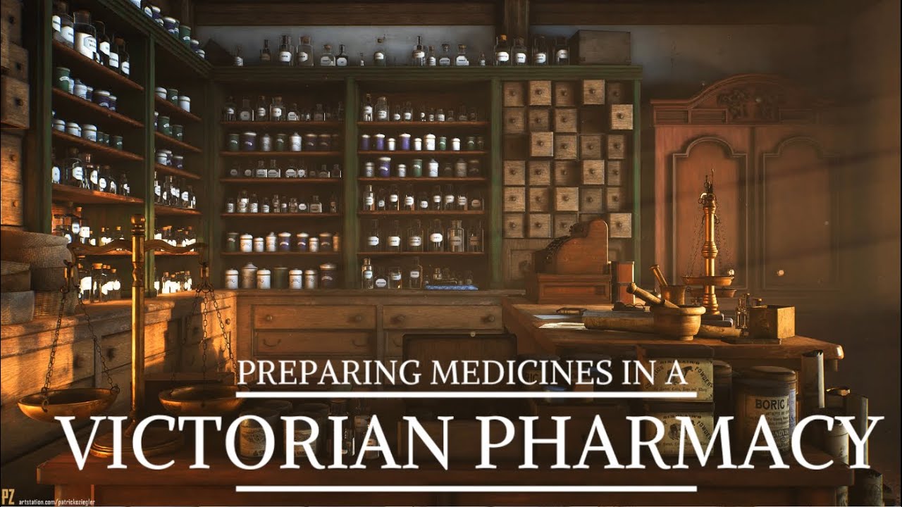 Victorian Era Chemist Sounds | No Music | ASMR Crackling Fire, Bubbling & Glass Clinking