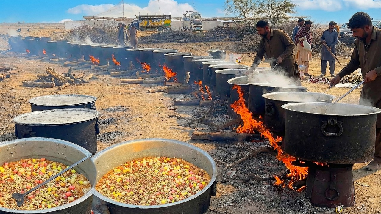 Desert Wedding Feast Goes Viral | Beef Qorma Prep | Mutanjan Rice & Kashmiri Tea for 2000+ Guests
