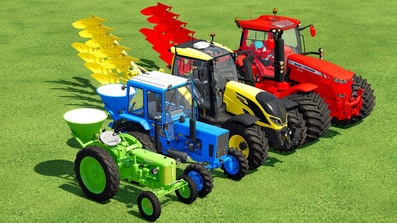 WORK WITH COLORS MINI TRACTORS & GIANT TRACTORS PLOW WORK LİME WORK Farming Simulator 22#
