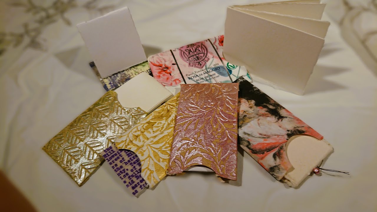 mini art journals with slip cases: tutorial for junk journal, happy mail or craft fair fodder.