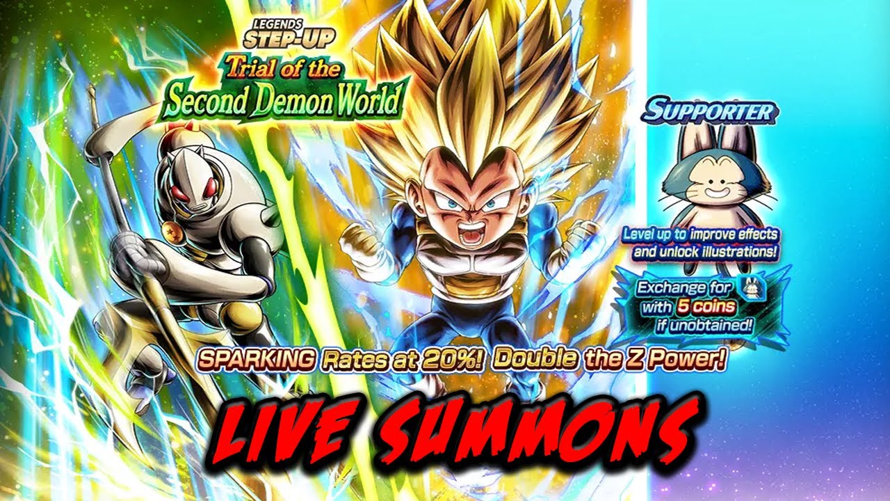 DRAGON BALL LEGENDS - NEW SUPER SAIYAN 3 VEGETA MINI AND TAMAGAMI NUMBER TWO LIVE SUMMONS !!! #dbl