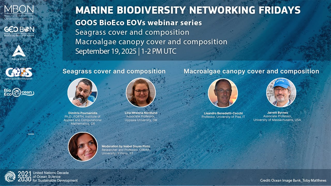Marine Biodiversity Networking Friday on Seagrass cover and composition