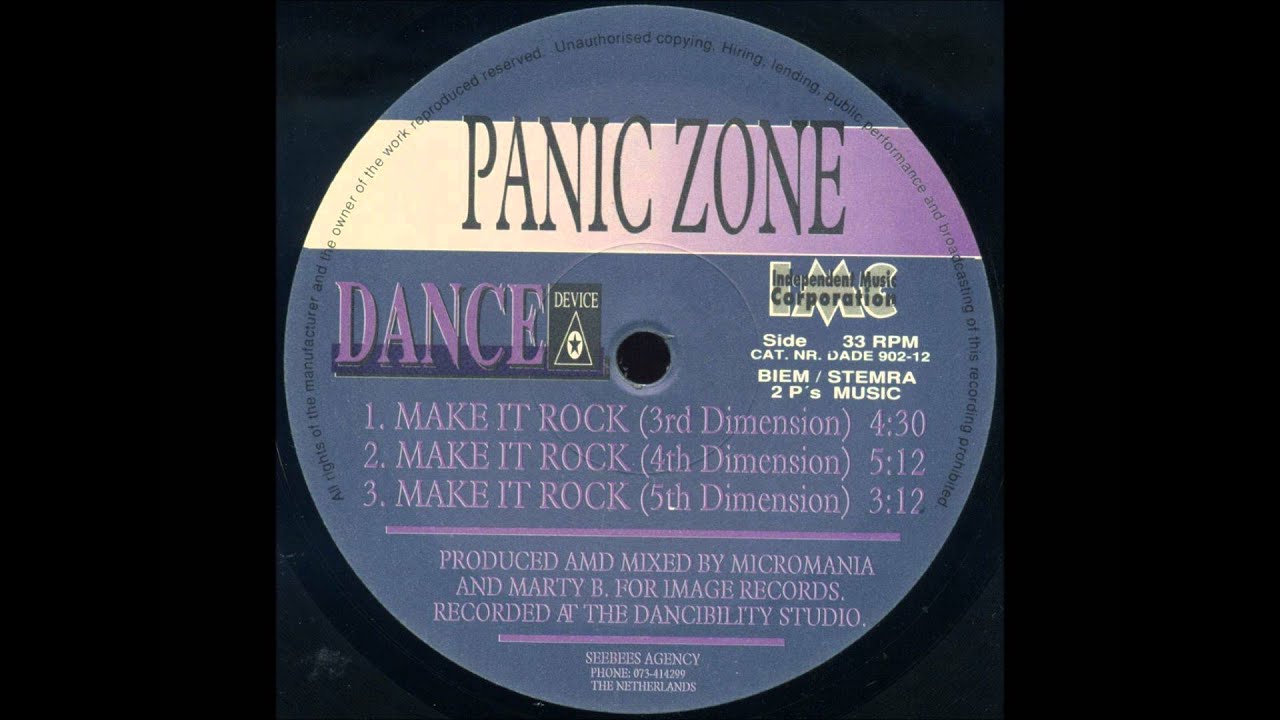 PANIC ZONE - MAKE IT ROCK (4th DIMENSION) 1990
