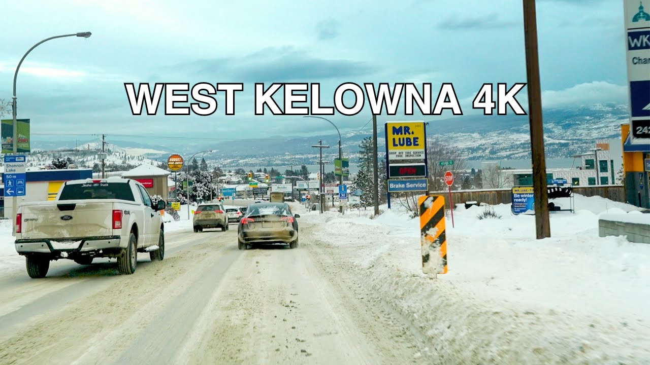 West Kelowna, BC Canada - Driving in Winter Time 4k