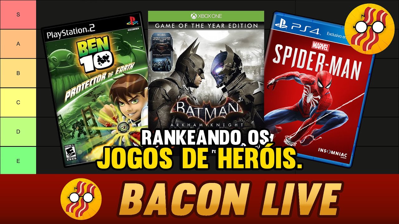 TIER LIST DE GAMES DE HERÓIS - BACON LIVE #30