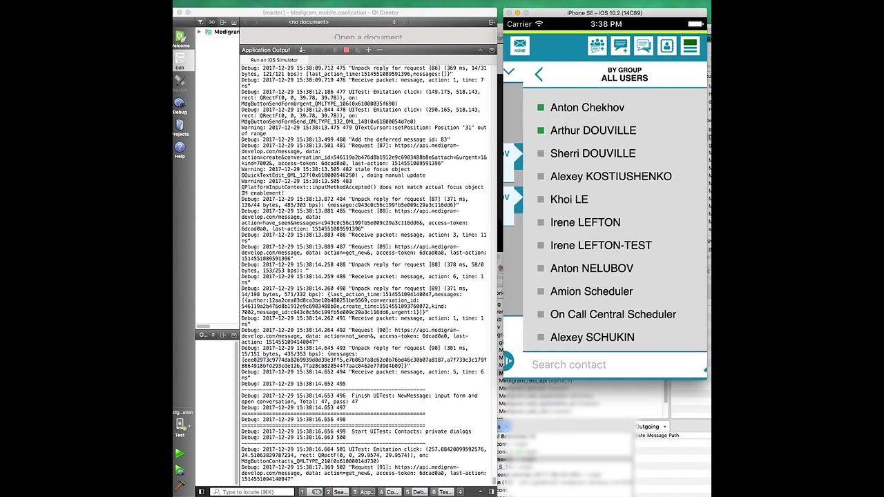 Qt/QML for iOS: Application simulation self testing procedure