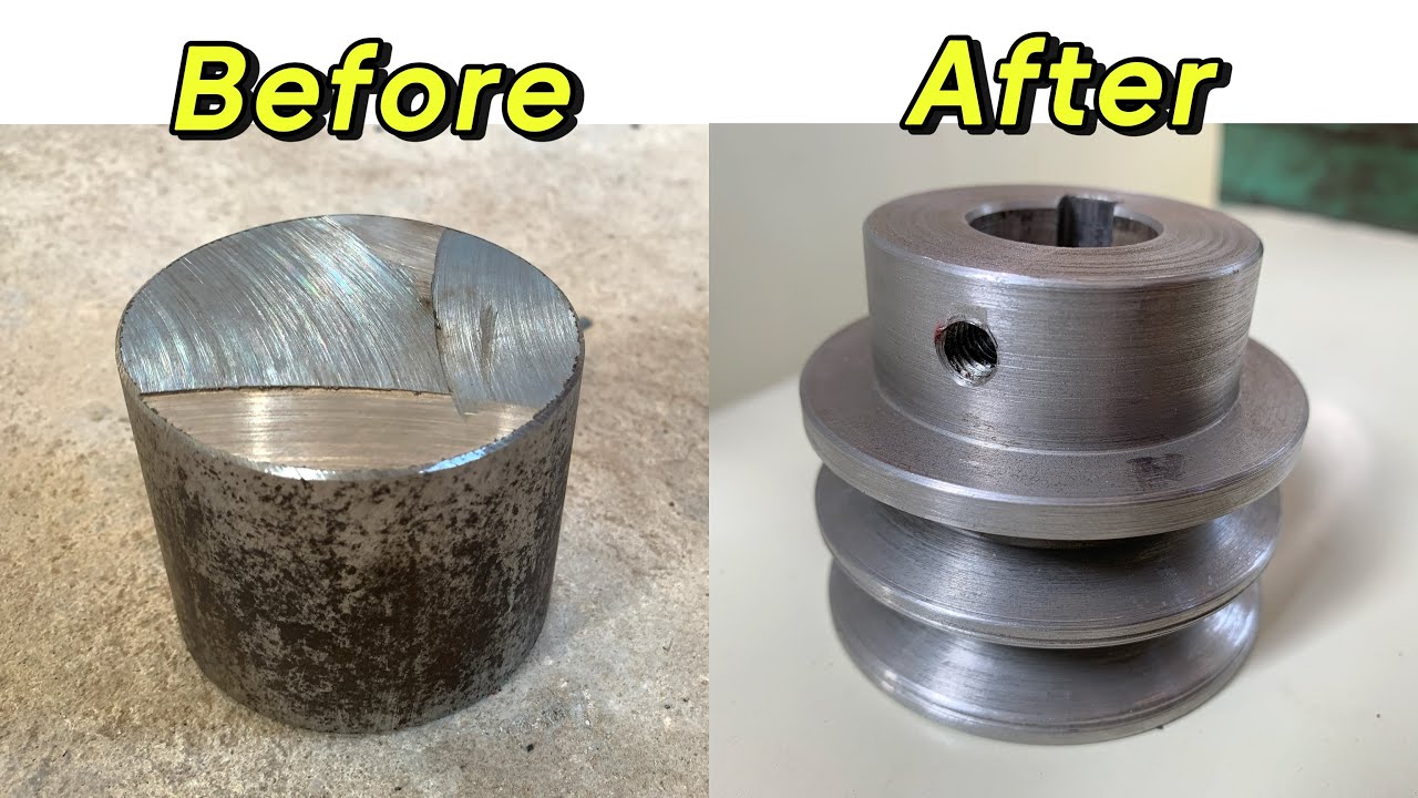 I Built a STEEL V Belt Pulley from Scratch on My Lathe!