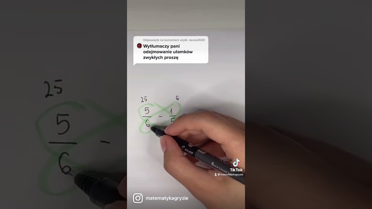 Spos&oacute;b na odejmowanie ułamk&oacute;w! 🥰