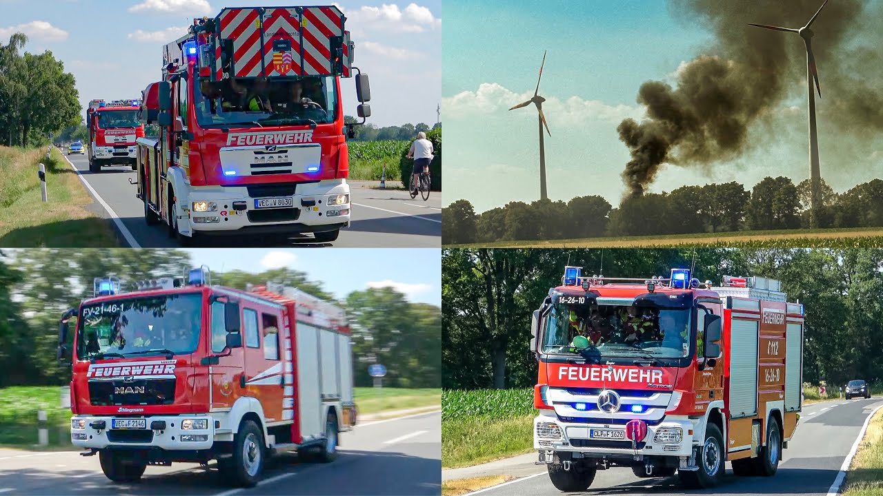 [F3-Brennt Pferdestall] Großbrand | Feuerwehr Lohne, Lüsche, Essen/OL und Dinklage | Einsatzfahrten