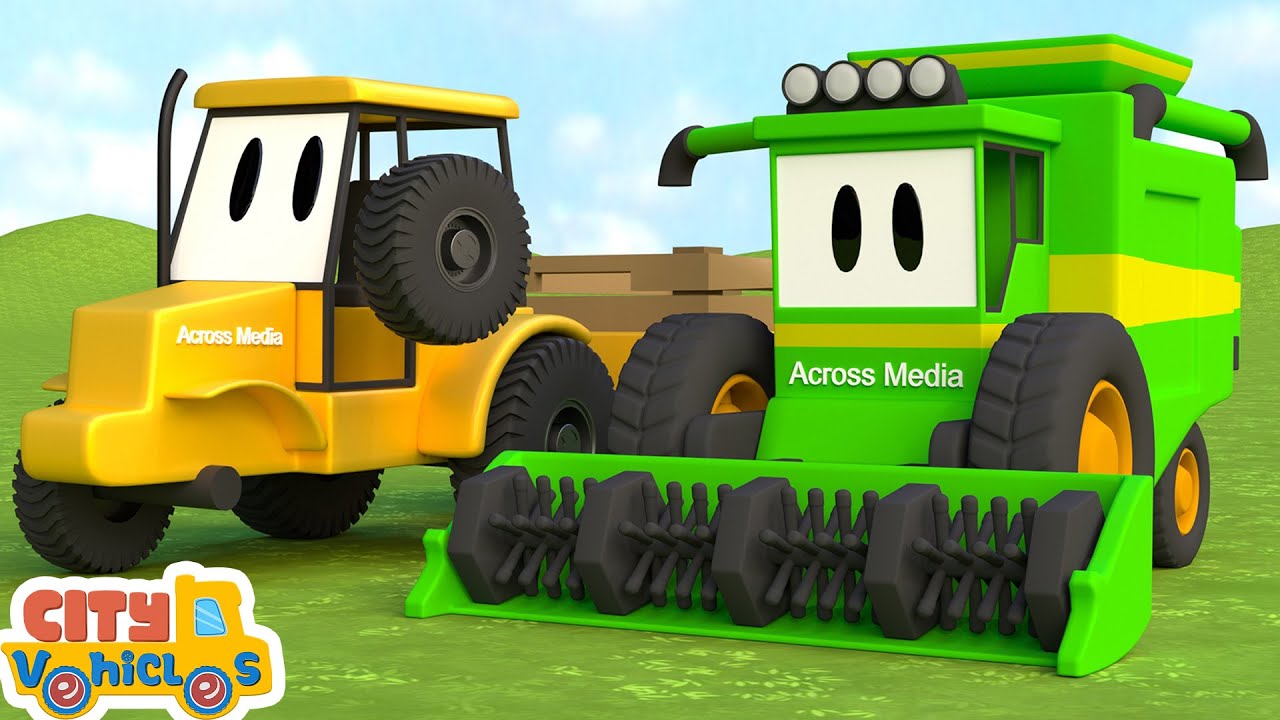 🚜 Самосвал собирает комбайн и трактор! Сельскохозяйственная техника работает вместе. Анимационный...