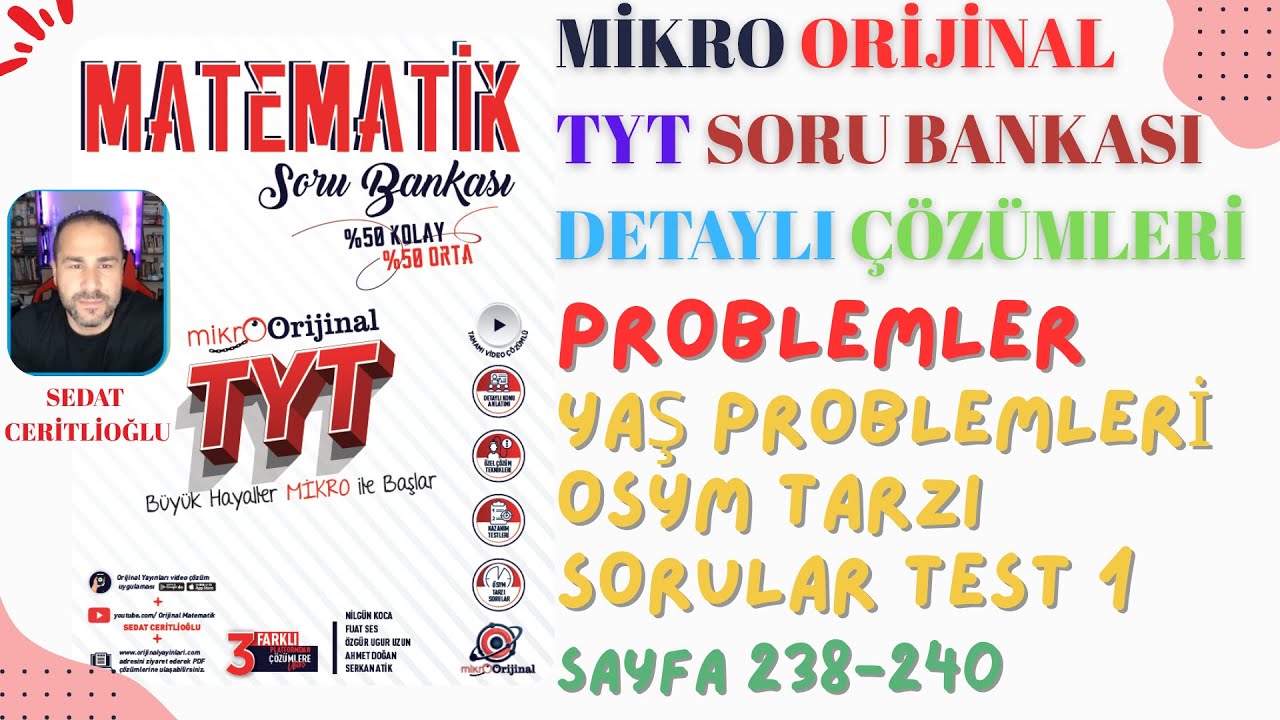 2026 MİKRO ORİJİNAL TYT SORU BANKASI ÇÖZÜMLERİ SYF238-240 #orijinalmatematik #mikroorijinal #yks2026