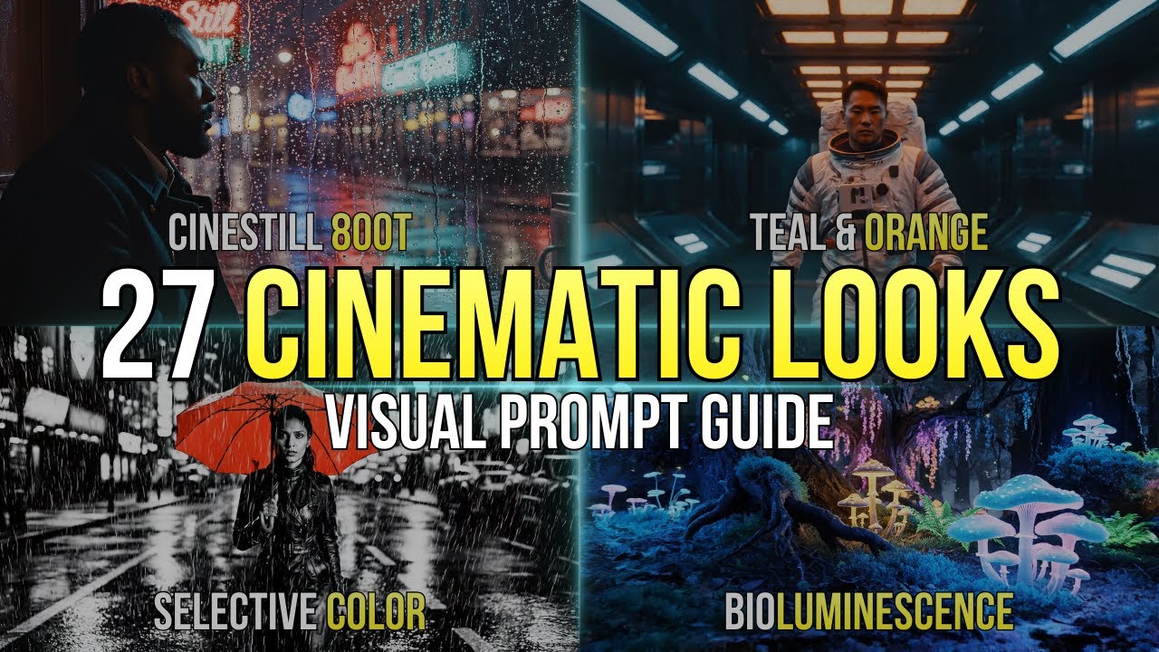 Mastering AI Video: 27 Cinematic Looks & Lighting Vocabulary for Prompts Visual Guide Color Examples