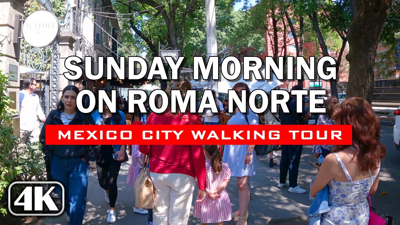 Mañana de domingo en Roma Norte 🇲🇽 Ciudad de México | 4K Walking Tour