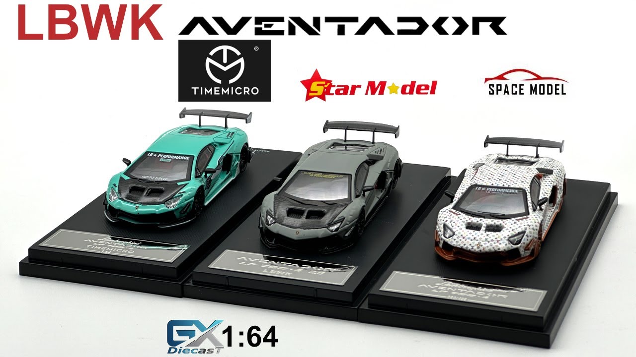 1/64 Time Micro+Star Model+Space Model LB Works Lamborghini Aventador (09+Silver+LV)