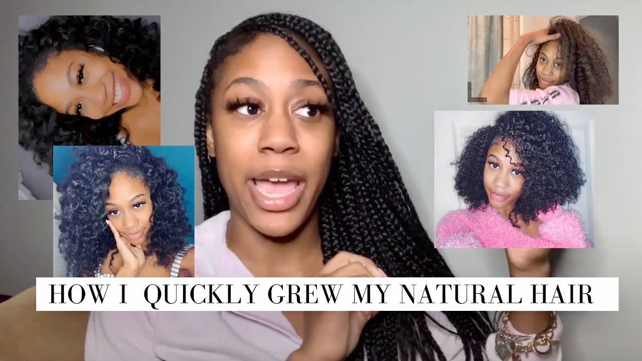HOW I QUICKLY GREW MY NATURAL HAIR UNDER A YEAR + RETAIN LENGTH + BOX BRAID HAIRSTYLES