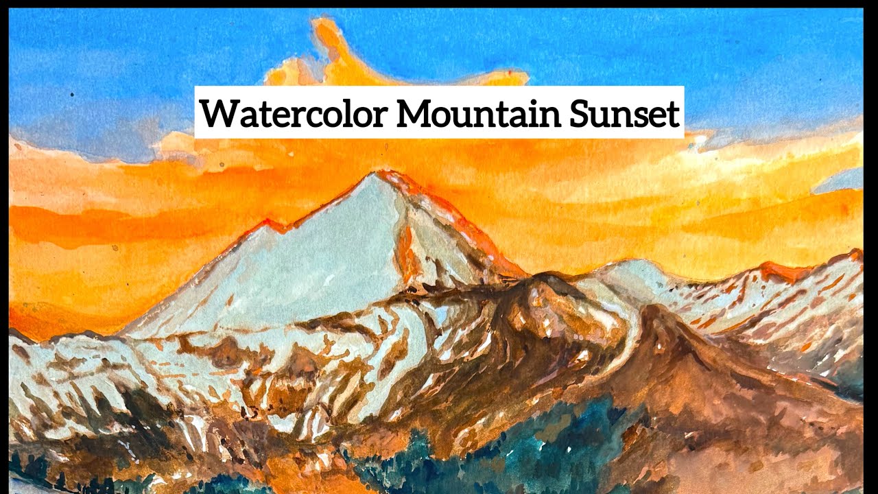 Magical Mountain Lake Sunset 🌄 Watercolor Painting Process