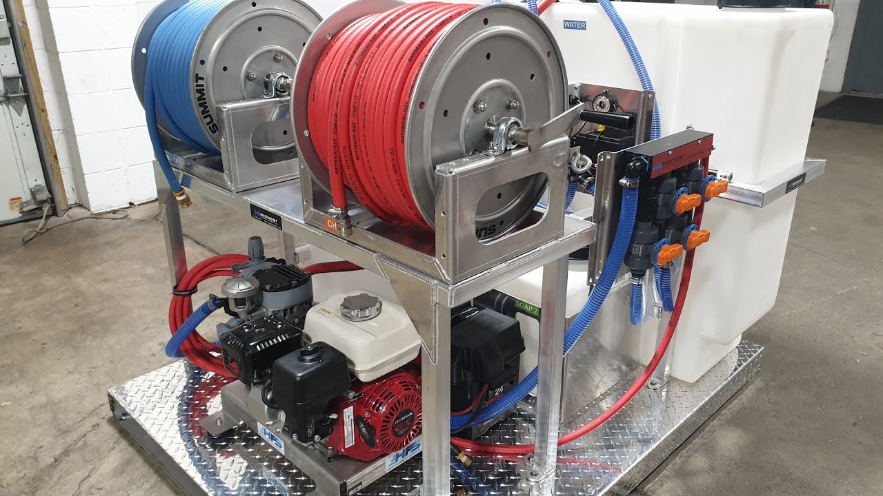 Tsunami soft wash skid with Comet p40, hydro-mixer XL and remote rinse module