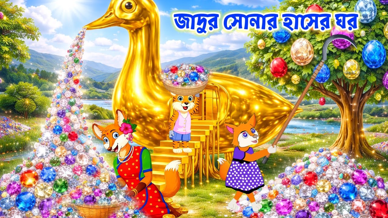 জাদুর সোনার হাঁসের ঘর ।New Fox Cartoon l Moral Story l bangla cartoon l cartoon | kartun 