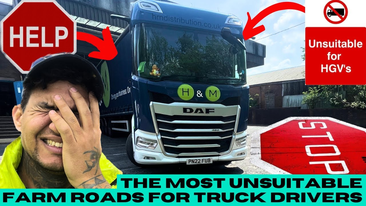 HGV TRUCKER TAKING INSANE RISKS -  The 7 Most UNSUITABLE ROADS FOR HGV'S