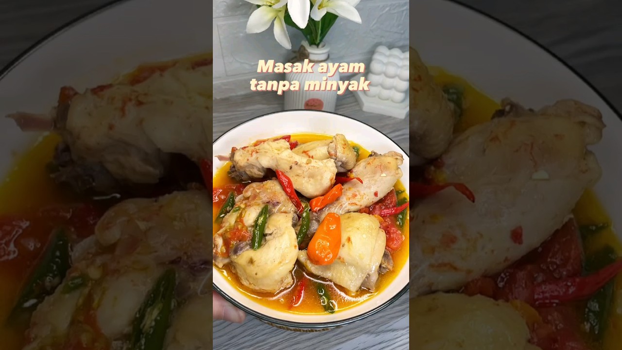 Masak ayam tanpa Minyak #belajarmasak #food #masakanrumahan #dietenak