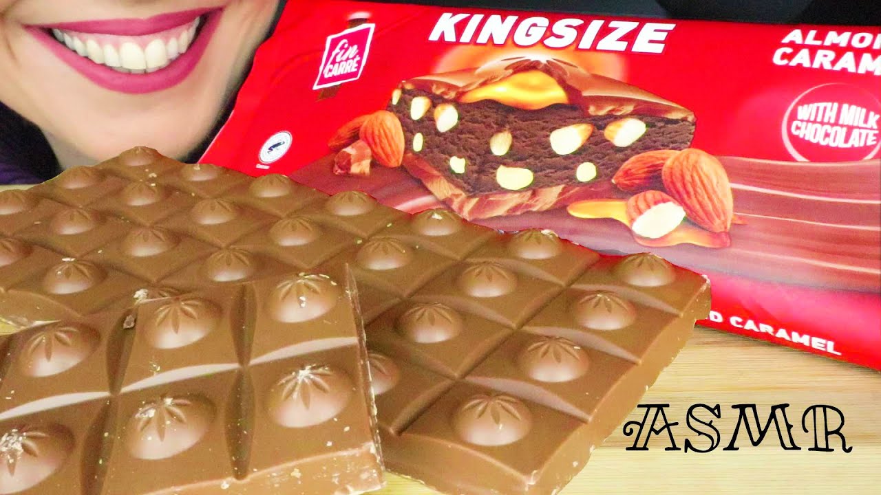 MASSIVE CHOCOLATE BAR 🍫 WITH CARAMEL, ALMONDS & COCOA CREAM | No Talking | ASMR Mukbang  - 먹방