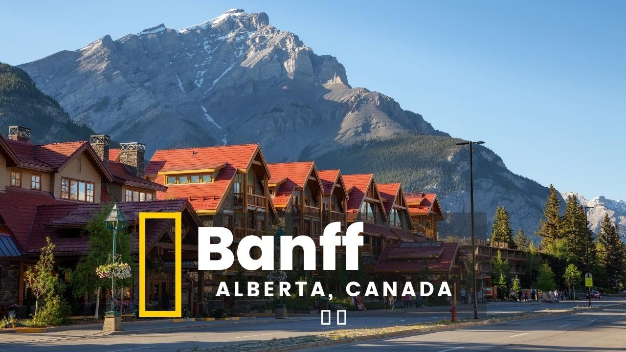 Banff Town Walk, 4K 🇨🇦 - Walking in Banff #banffcanada