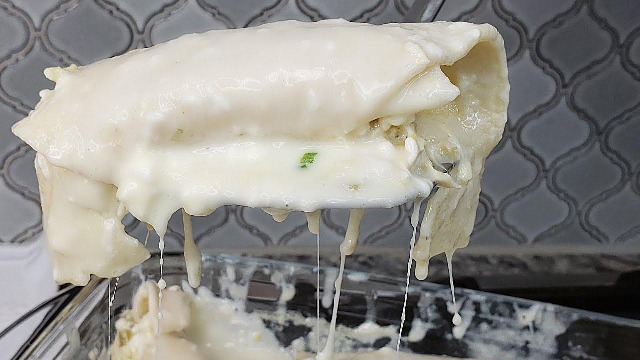 WHITE CHICKEN ENCHILADAS | Chicken Enchiladas With White Cream Sauce