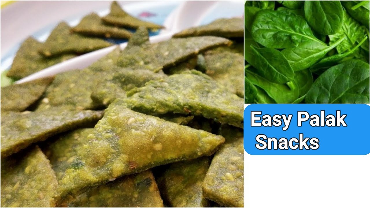 Easy palak snack recipe | Wheat flour & palak snacks recipe | spinach Recipe Indian | palak snacks