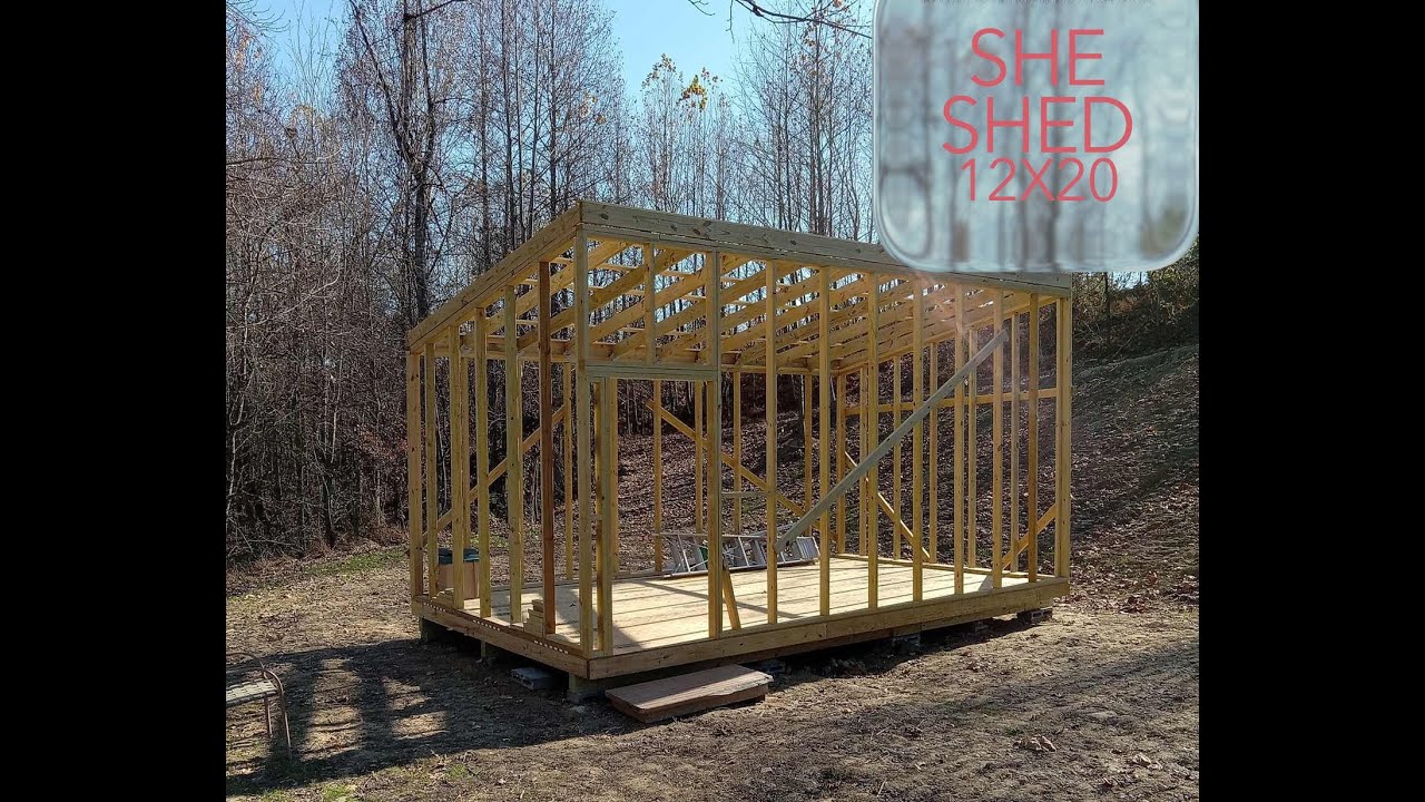 SHE SHED WE BUILT FROM START TO FINISH WITH NO PLANS 12x20