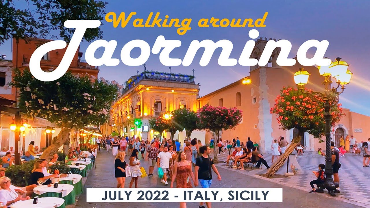 Sicily Walk: Taormina, July 2022, Italy, Messina [4K]