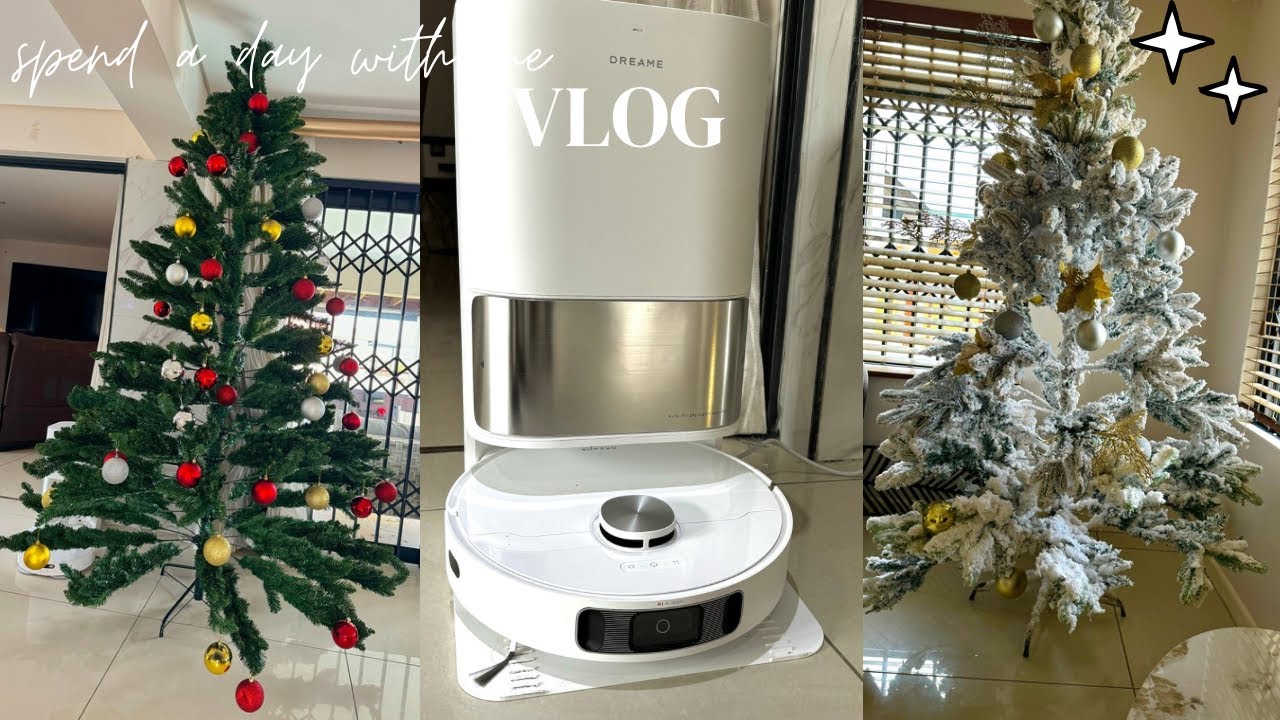 Testing my new cleaning robot for the first time🥹// cooking🥘 & Decorating my Christmas trees🎄#vlog