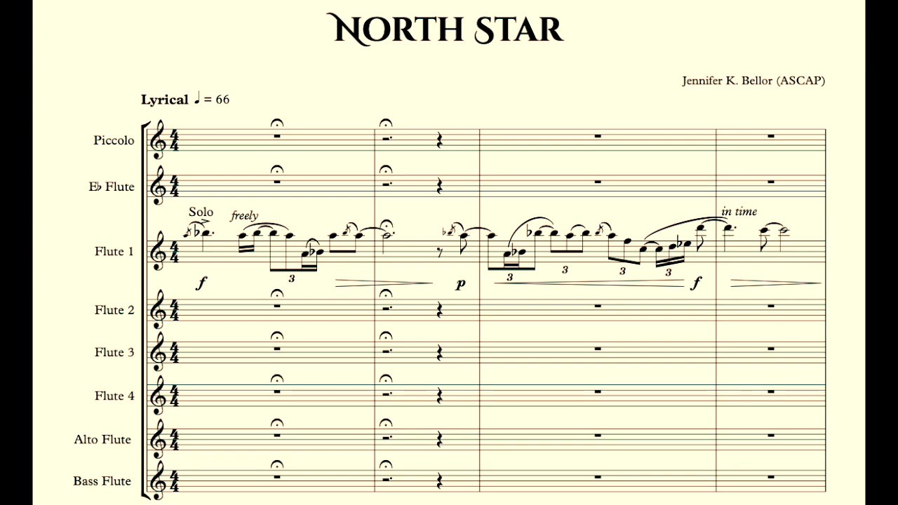 North Star by Jennifer Bellor for flute choir