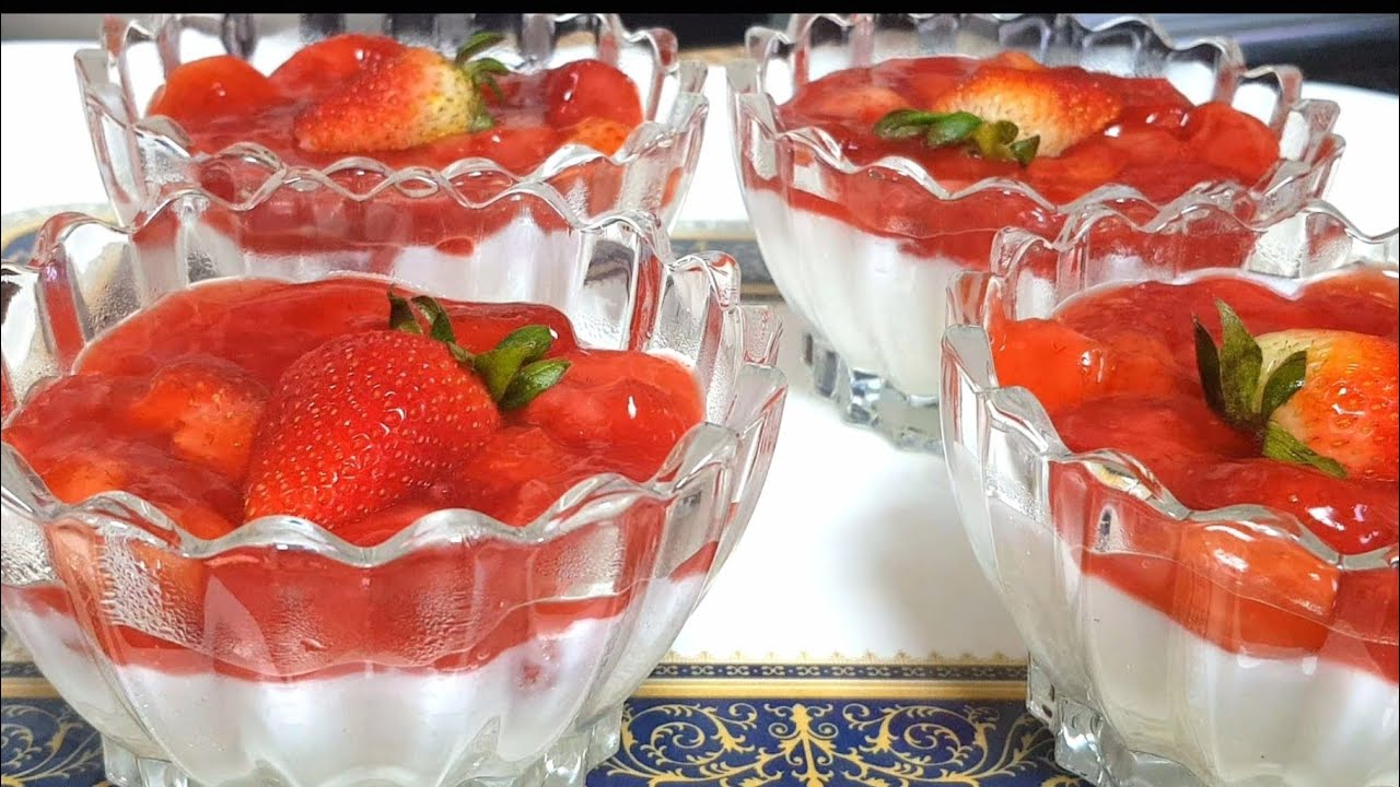 10 minutes Dessert Recipe with 4 Ingredients ||Simple & Delicious Strawberry Dessert|| No-Egg&Jelly