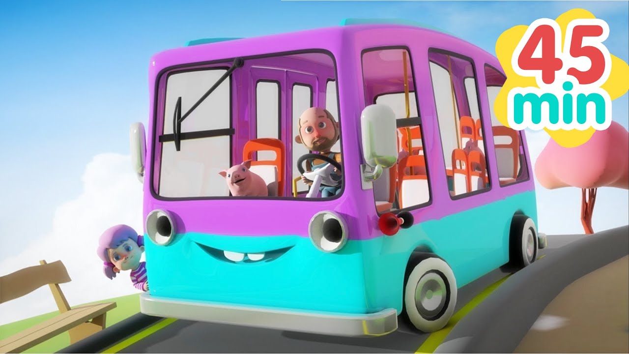 Hjulene på Bussen 🚌 Busser | Norske Barnesanger for Barn ⭐ Syng og Lær med Barna Sanger | HeyKids