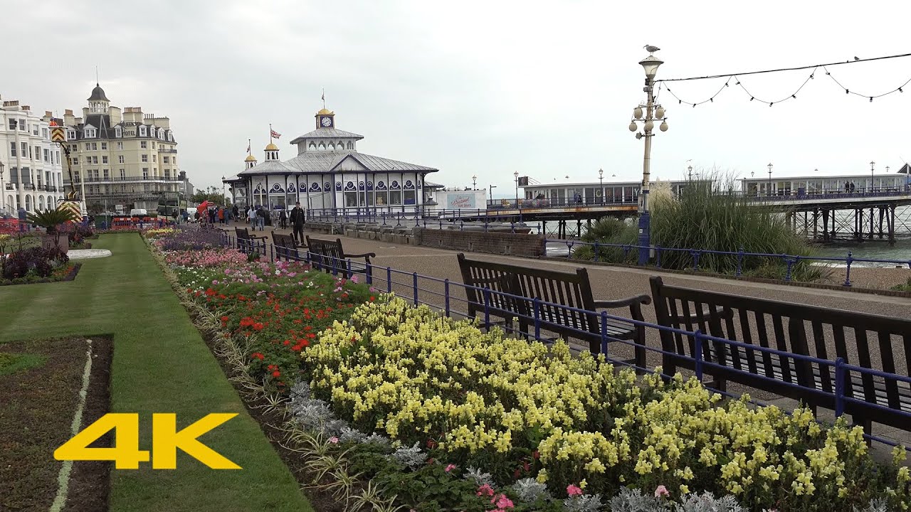 Eastbourne Walk: Town Centre & Beach【4K】