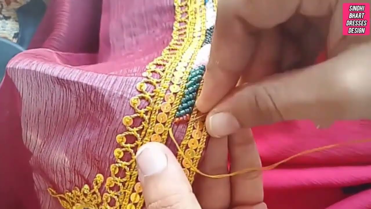 Marrori full borderline Shafoon fabric stitch Marrori gotta work embroidery/Marrori tutorial design/