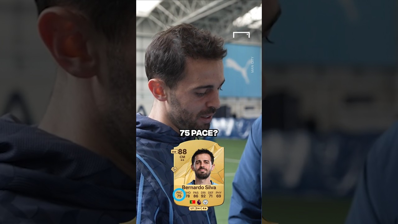 BERNARDO SILVA laughs at his FC 25 CARD 🤣 #shorts #football&nbsp;#soccer